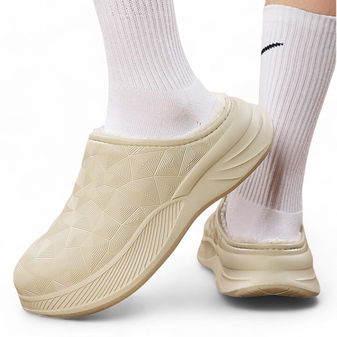 SooFeet Women Winter Clog Warm Waterproof Non-slip Lounging Slippers