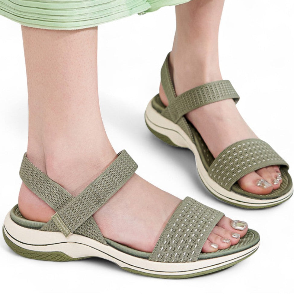 SooFeet Women Orthopedic Sandals Arch-support Comfortable Velcro Soft Summer Casual