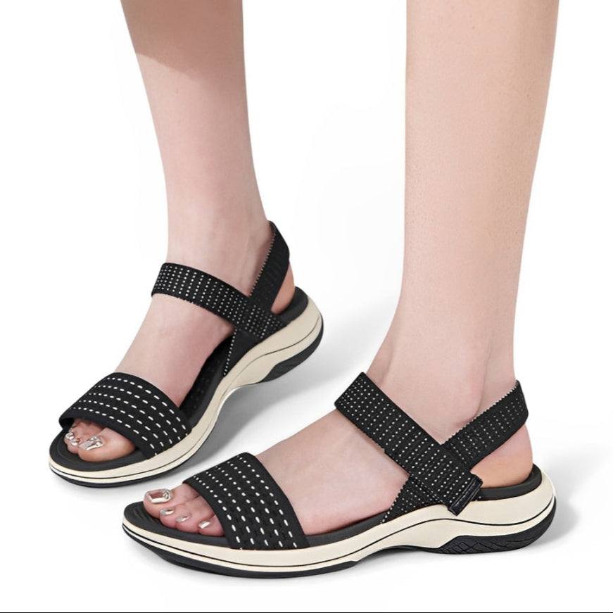 SooFeet Women Orthopedic Sandals Arch-support Comfortable Velcro Soft Summer Casual