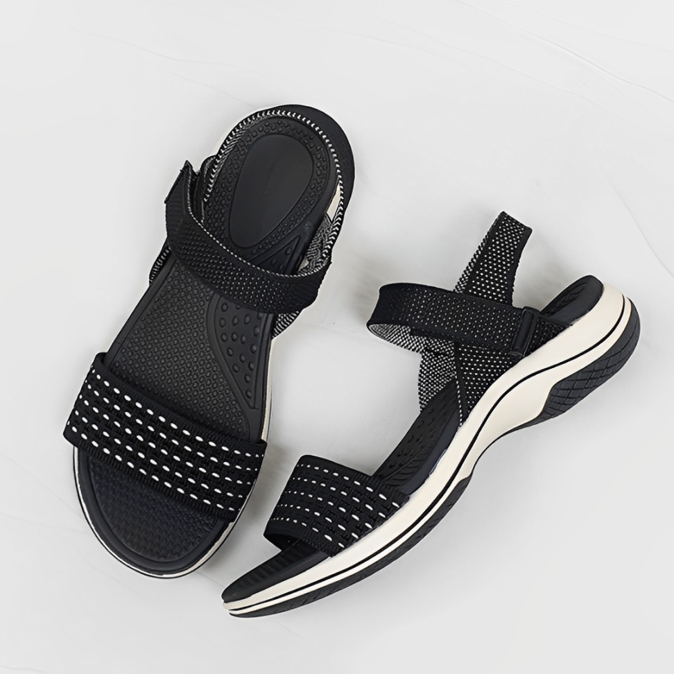 SooFeet Women Orthopedic Sandals Arch-support Comfortable Velcro Soft Summer Casual