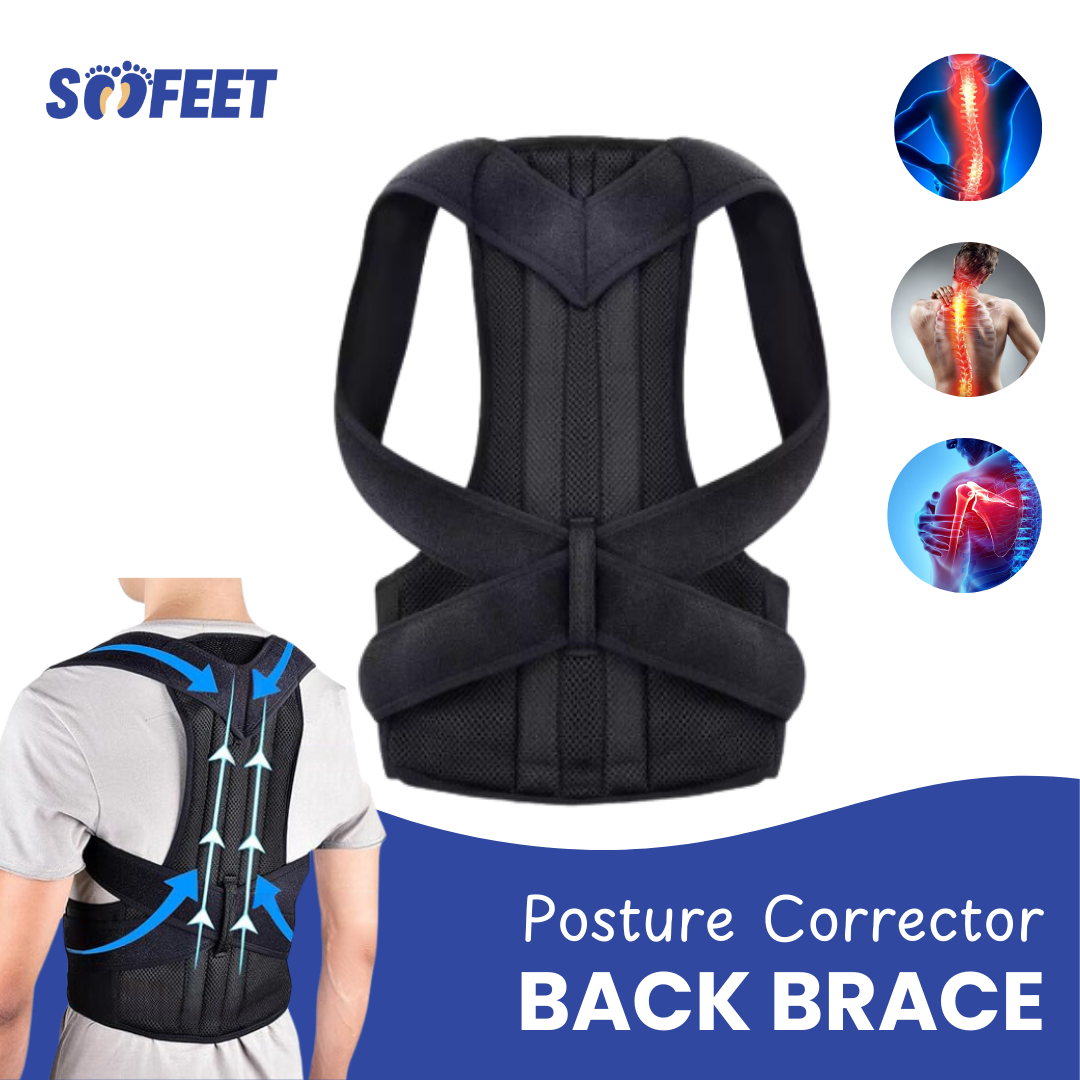 SooFeet Back Braces Ergonomic 2-in-1 Support Relaxation Breathable Adjustable Straps