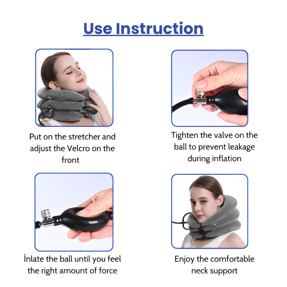 SooFeet Neck Inflatable Pillow Ergonomic Support Soft And Comfortable Relaxation