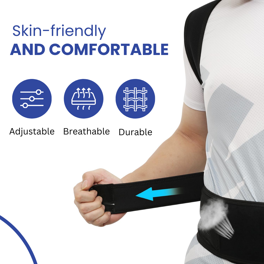 SooFeet Back Braces Ergonomic 2-in-1 Support Relaxation Breathable Adjustable Straps