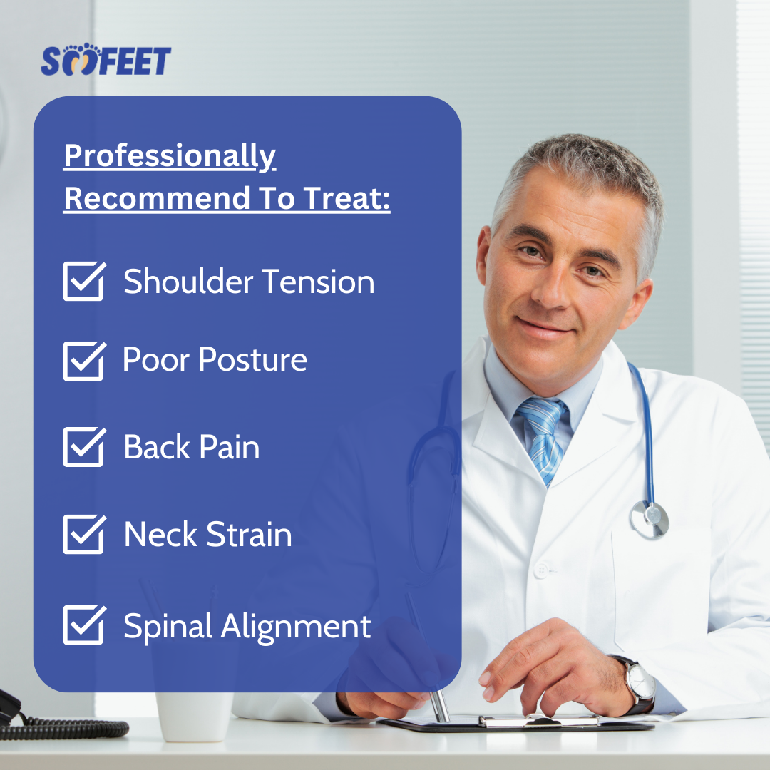 SooFeet Back Braces Ergonomic 2-in-1 Support Relaxation Breathable Adjustable Straps