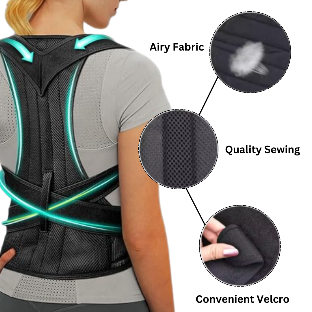 SooFeet Back Braces Ergonomic 2-in-1 Support Relaxation Breathable Adjustable Straps