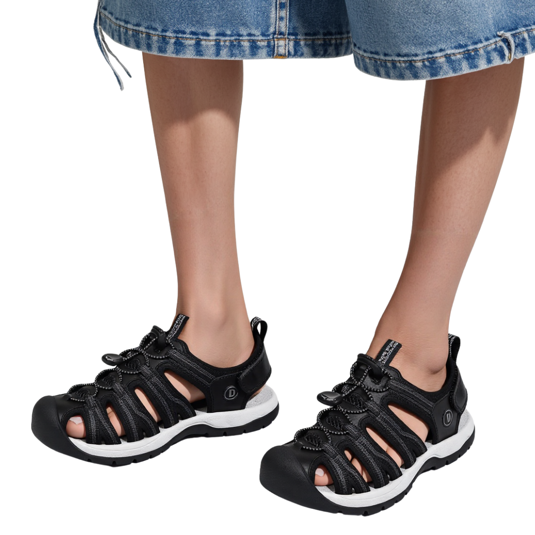 SooFeet Women Orthopedic Sandals Comfortable Arch-support Leather Mesh Gladiator Summer Walking
