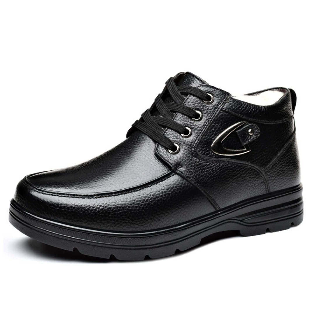 SooFeet Men Orthopedic Boots Warm Winter Plush Waterproof Leather Side SooFeet Men Orthopedic Boots Warm Winter Plush Waterproof Leather Side