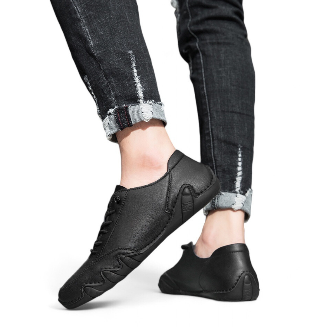 SooFeet Orthopedic Men Shoes Comfortable Leather Loafer Shoes