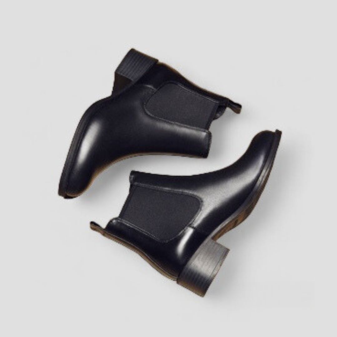SOOFEET Women Chelsea Boots Genuine Leather Waterproof Lightweight Boots