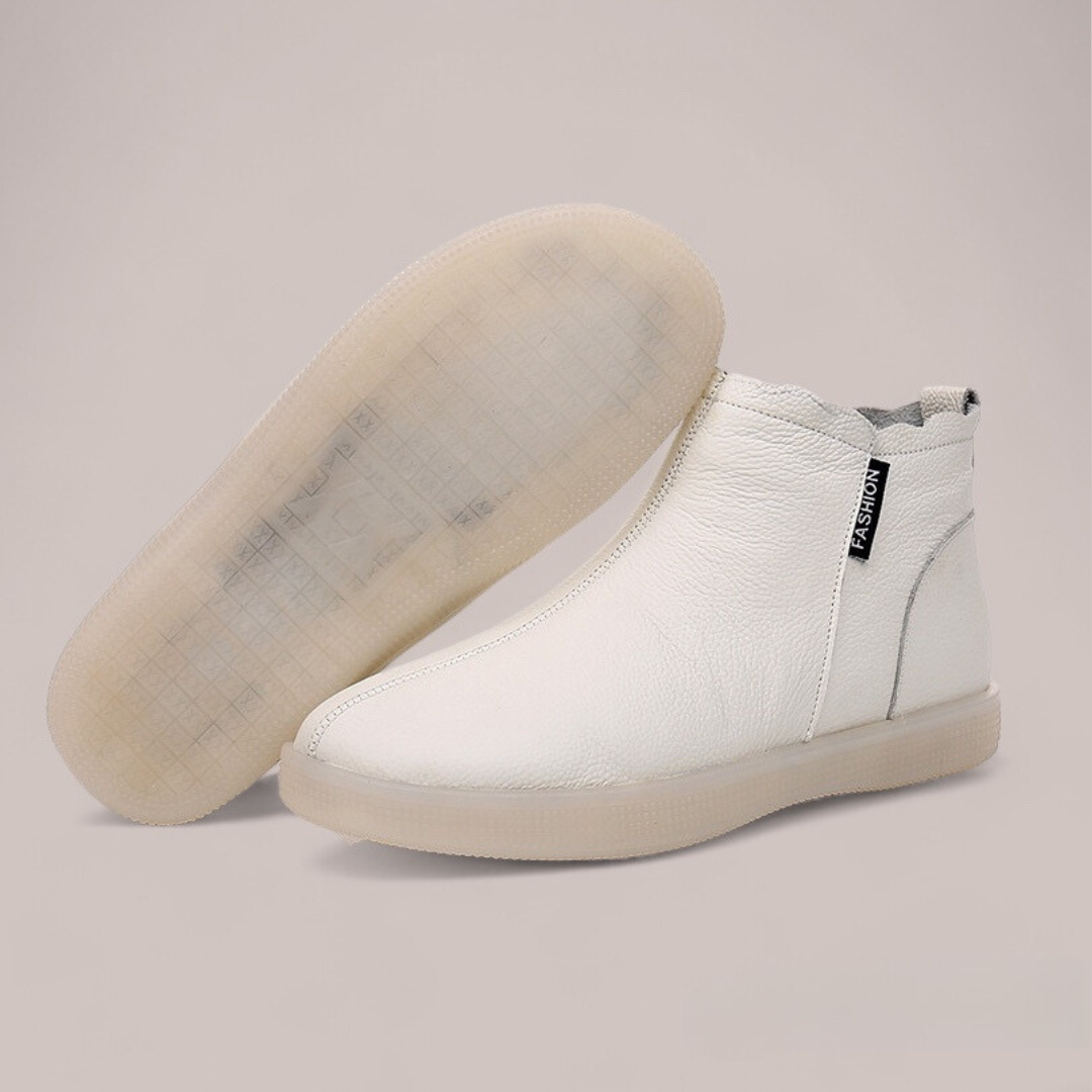 SOOFEET Women Ankle Boots Fur Leather Super Warm Comfortable Winter Shoes