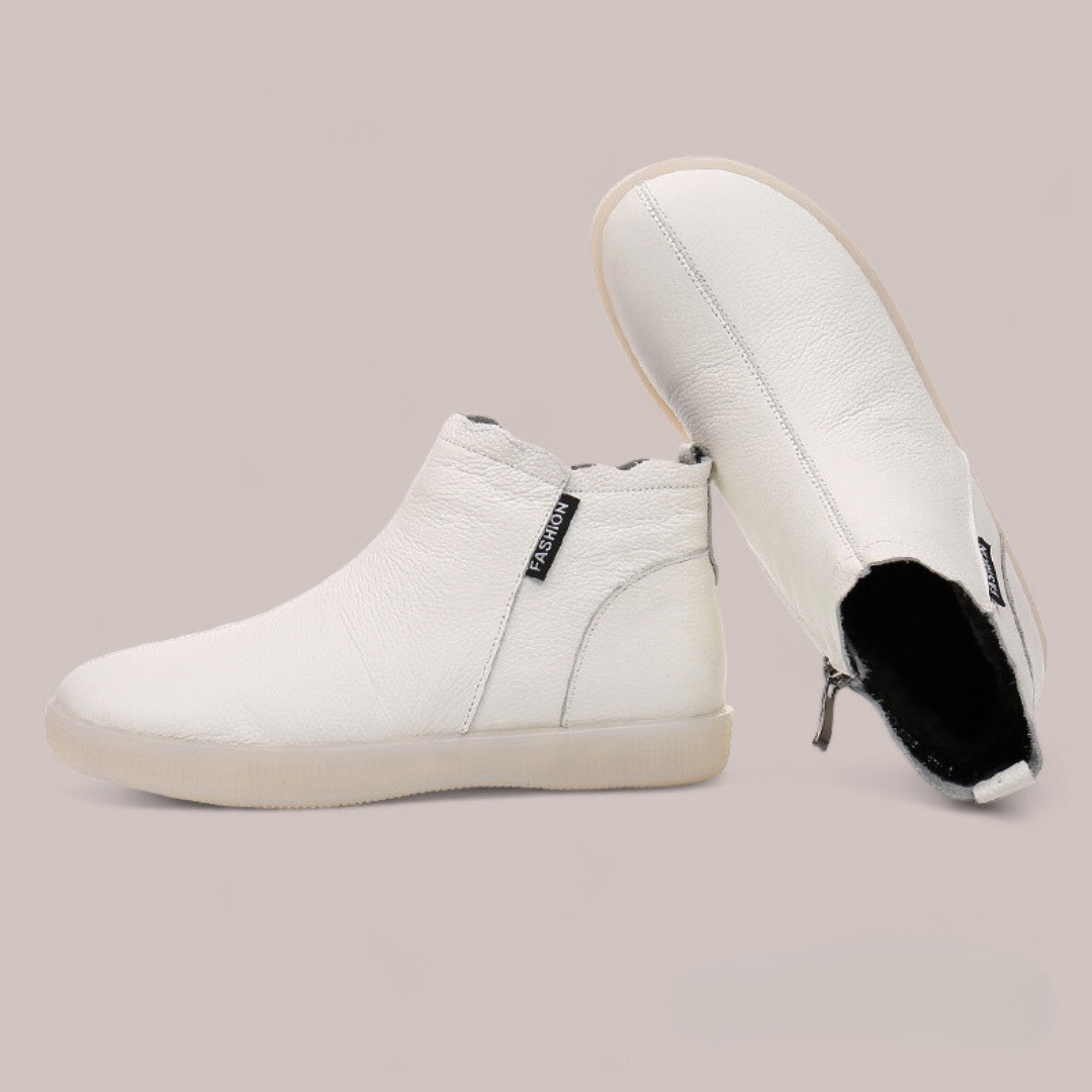 SOOFEET Women Ankle Boots Fur Leather Super Warm Comfortable Winter Shoes