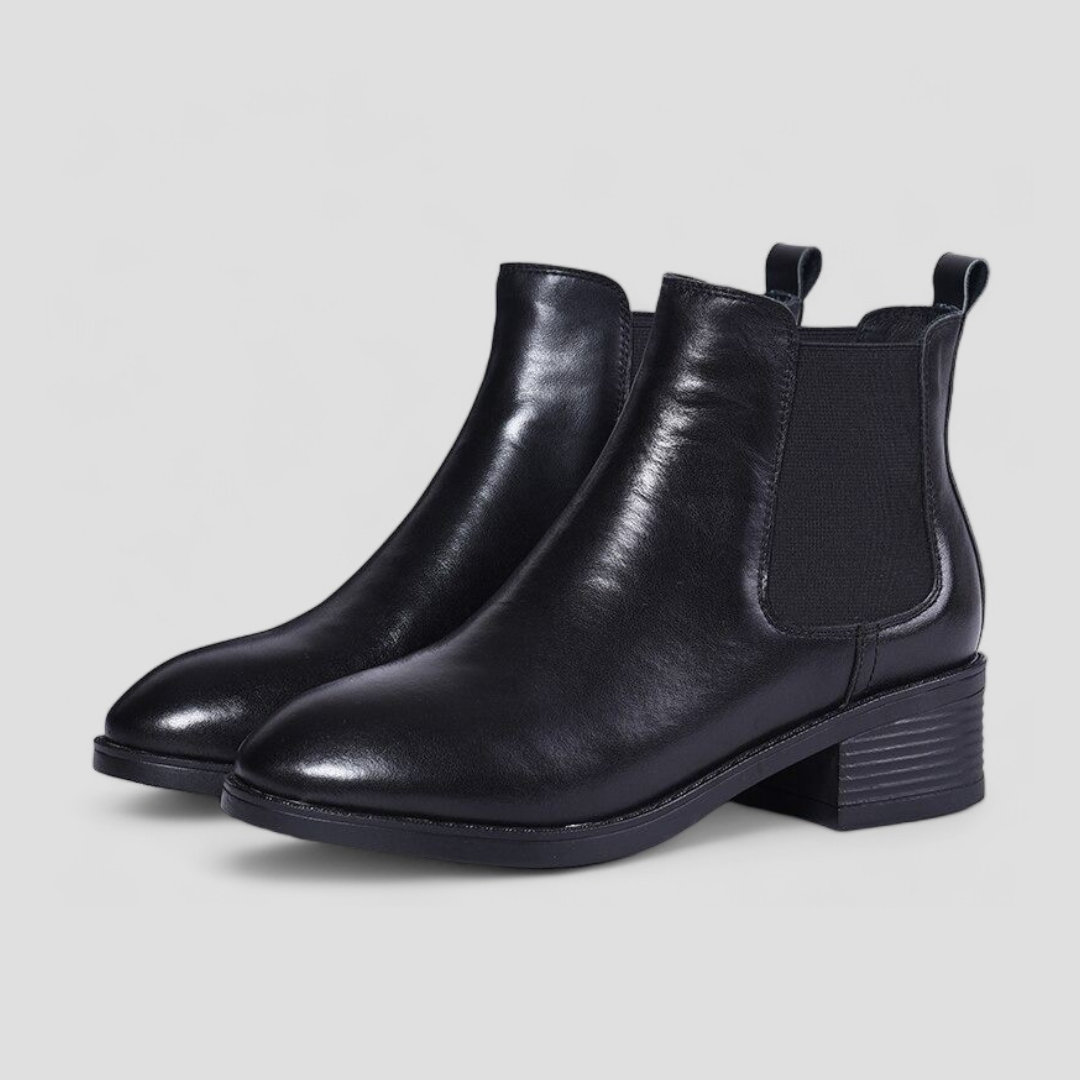 SOOFEET Women Chelsea Boots Genuine Leather Waterproof Lightweight Boots