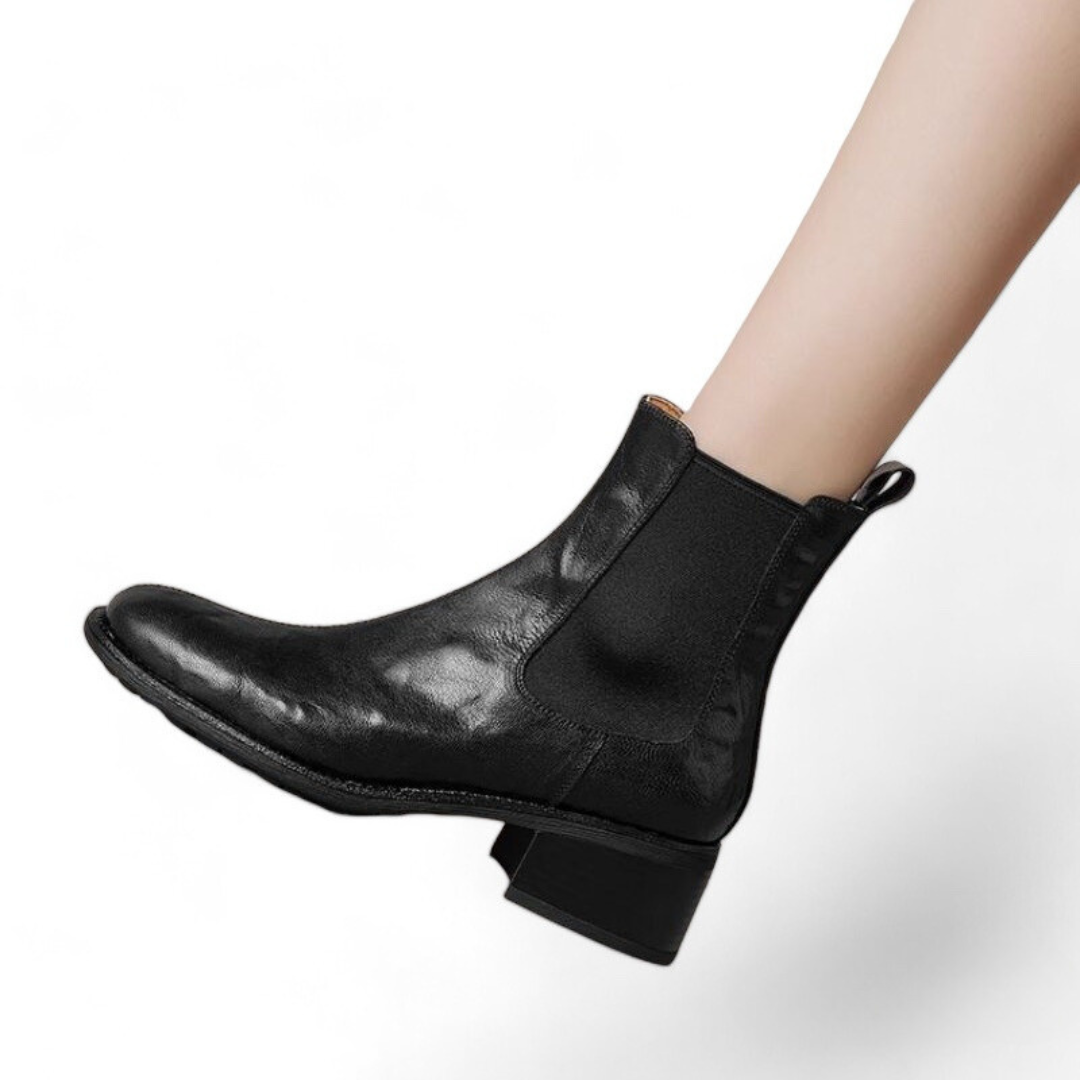 SOOFEET Women Chelsea Boots Genuine Leather Waterproof Lightweight Boots