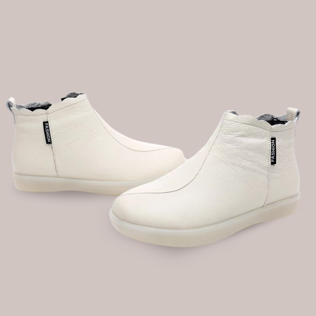 SOOFEET Women Ankle Boots Fur Leather Super Warm Comfortable Winter Shoes