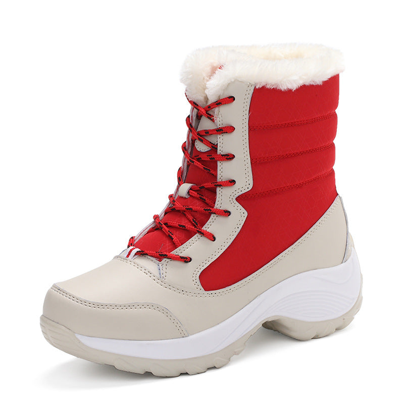 SOOFEET Women Orthopedic Thick Fur Warm Winter Waterproof High Ankle Boots