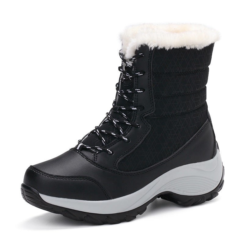 SOOFEET Women Orthopedic Thick Fur Warm Winter Waterproof High Ankle Boots
