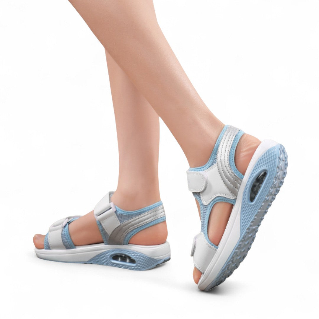SooFeet Women Sandals Air-Cushioned Breathable Height-Increasing Velcro Summer