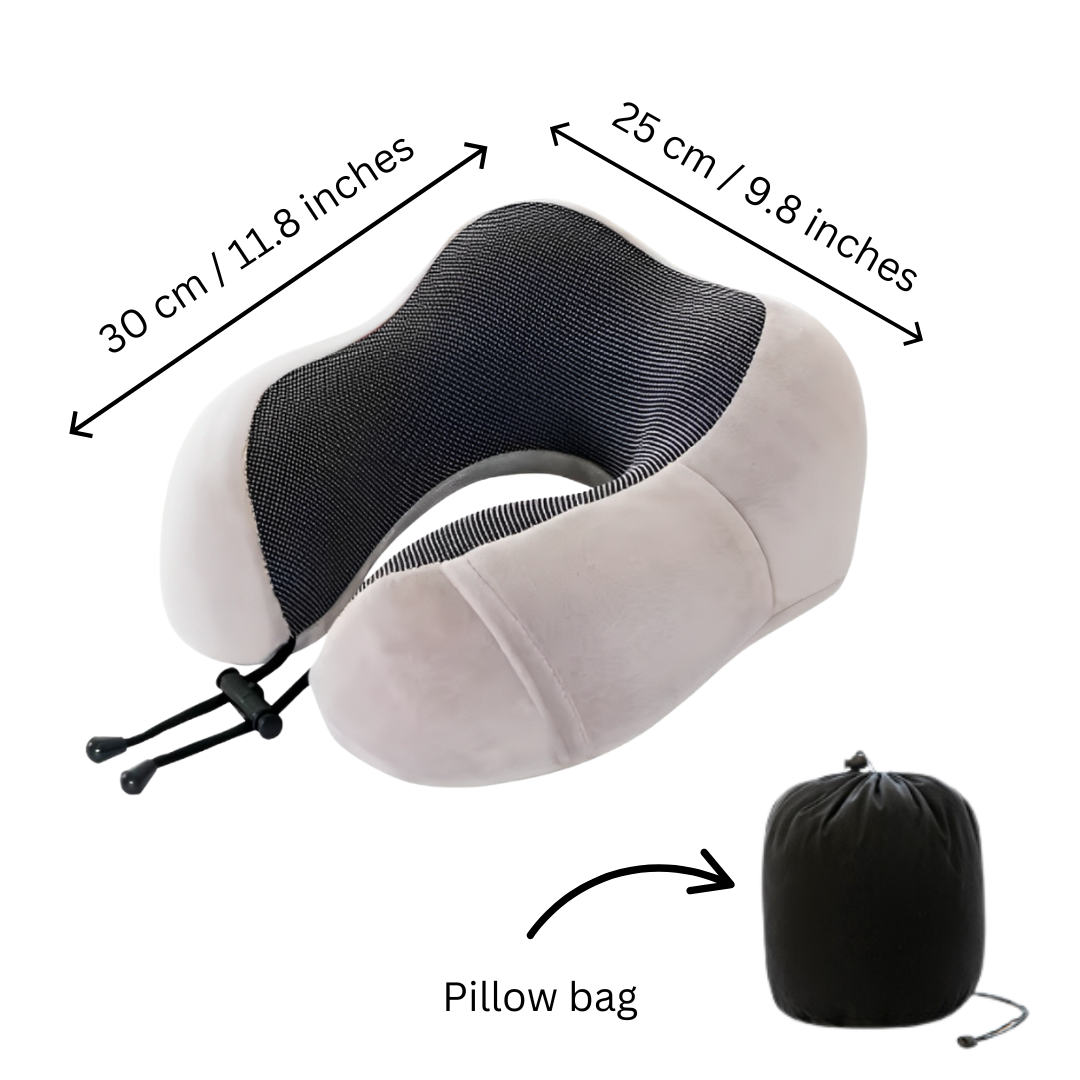 SooFeet Orthopedic Neck Travel Pillow U-Shaped Best Ergonomic Support Soft Memory Foam Side Pocket