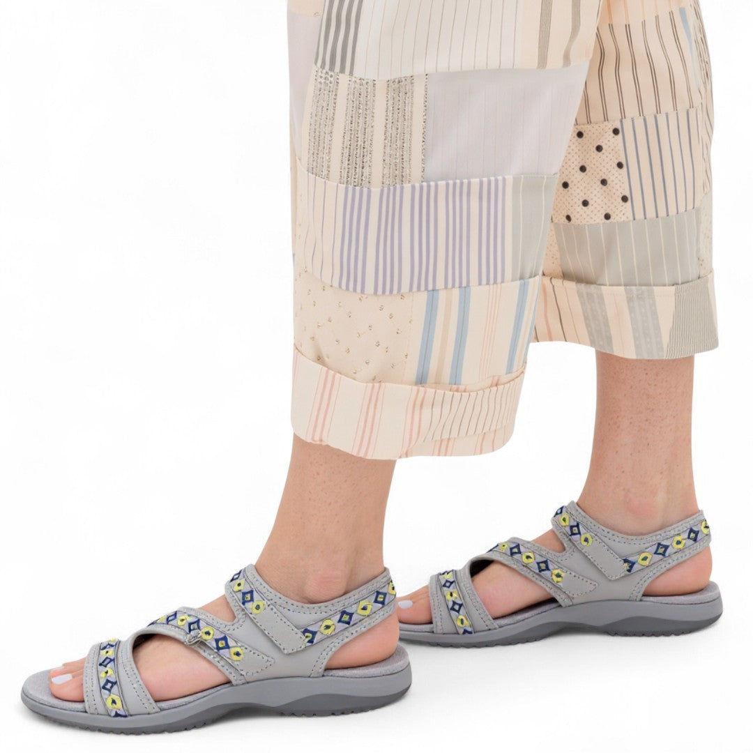 SooFeet Women Orthopedic Sandals Best Arch-support Comfortable Adjustable Strap Embroidery Summer
