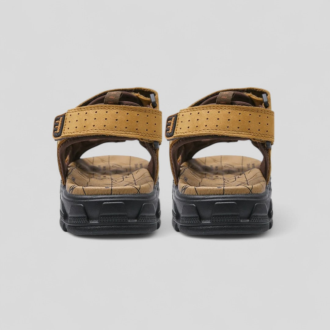 SooFeet Men Orthopedic Sandals Arch-support Leather Casual Velcro Summer