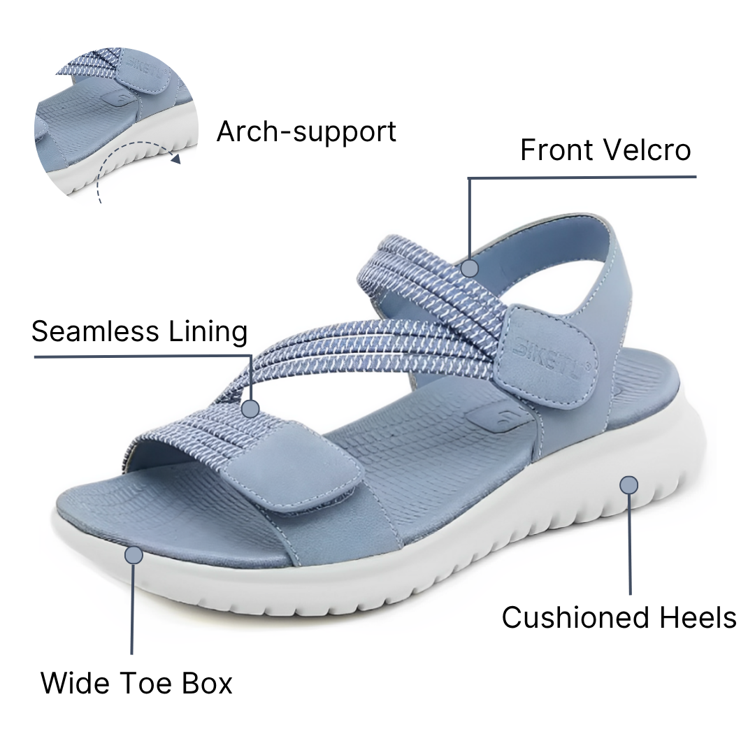 SooFeet Women Orthopedic Sandals Ventilated Knit Strap Non-slip Velcro Beach Summer