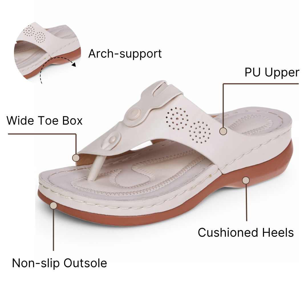 SooFeet Women Orthopedic Sandals Waterproof Ventilated PU Leather Summer Walking