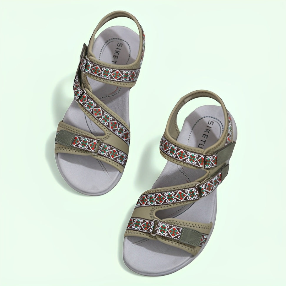 SooFeet Women Orthopedic Sandals Best Arch-support Comfortable Adjustable Strap Embroidery Summer