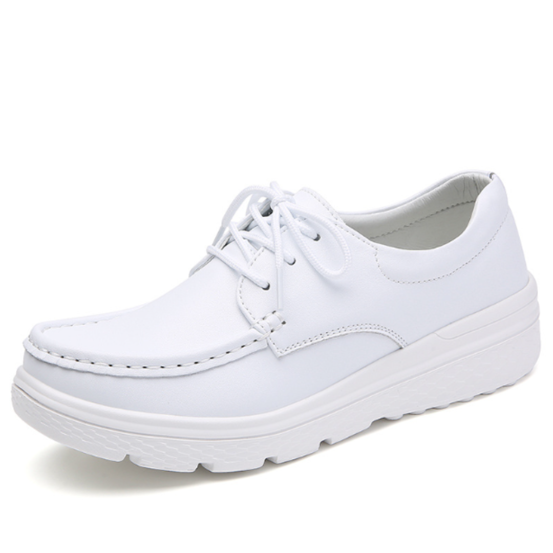 SooFeet Women Orthopedic Loafers Waterproof Genuine Leather Breathable Versatile Nursing Shoes