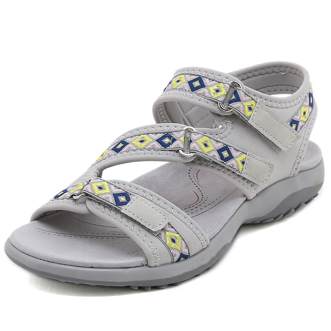 SooFeet Women Orthopedic Sandals Best Arch-support Comfortable Adjustable Strap Embroidery Summer