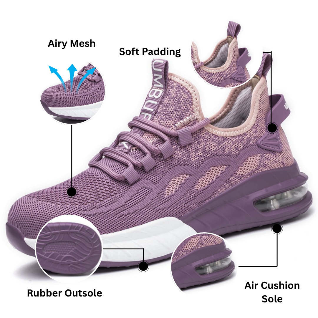 SooFeet Women Orthopedic Shoes Comfortable Air Cushion Steel Toe Good Walking Shoes