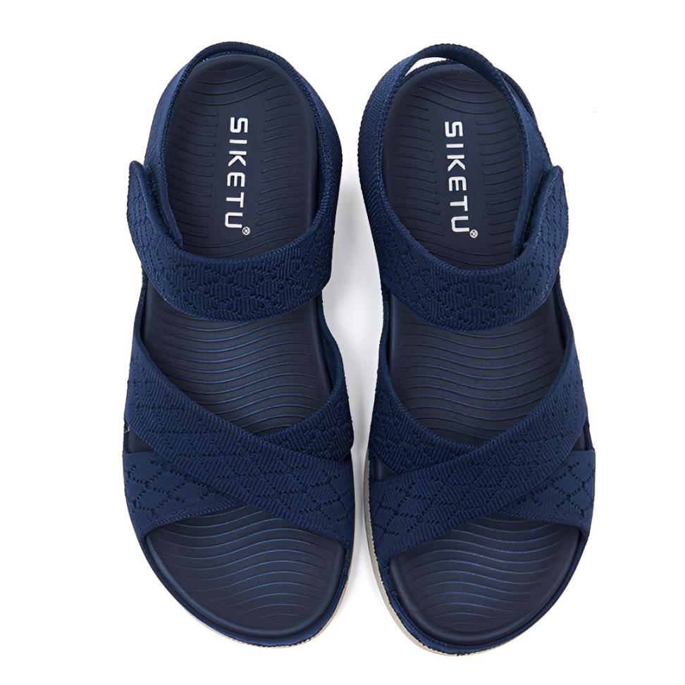 SooFeet Women Orthopedic Sandals Arch-support Comfortable Canvas Diamond-Knit Design