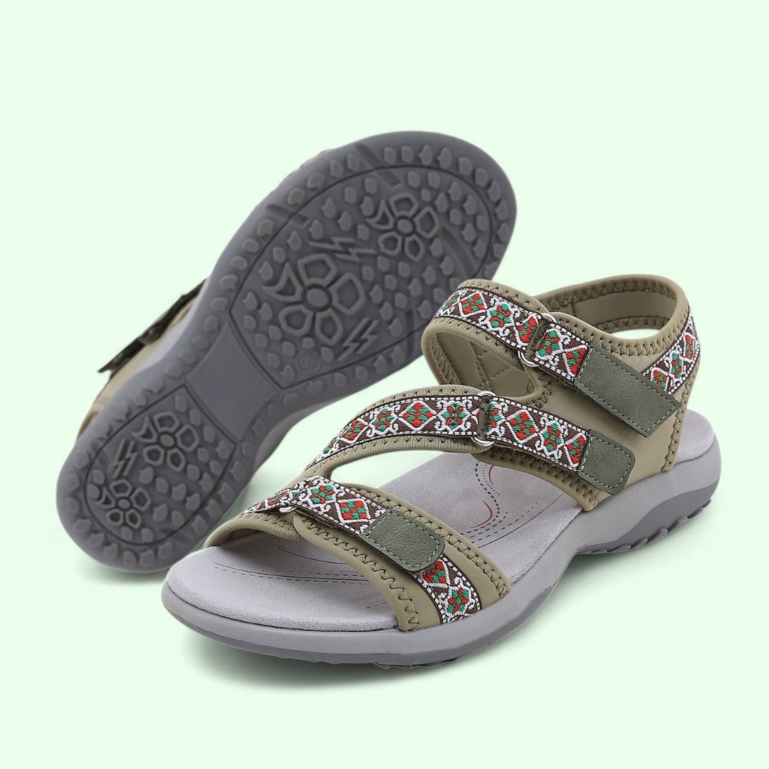 SooFeet Women Orthopedic Sandals Best Arch-support Comfortable Adjustable Strap Embroidery Summer