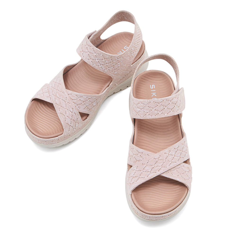 SooFeet Women Orthopedic Sandals Arch-support Comfortable Canvas Diamond-Knit Design