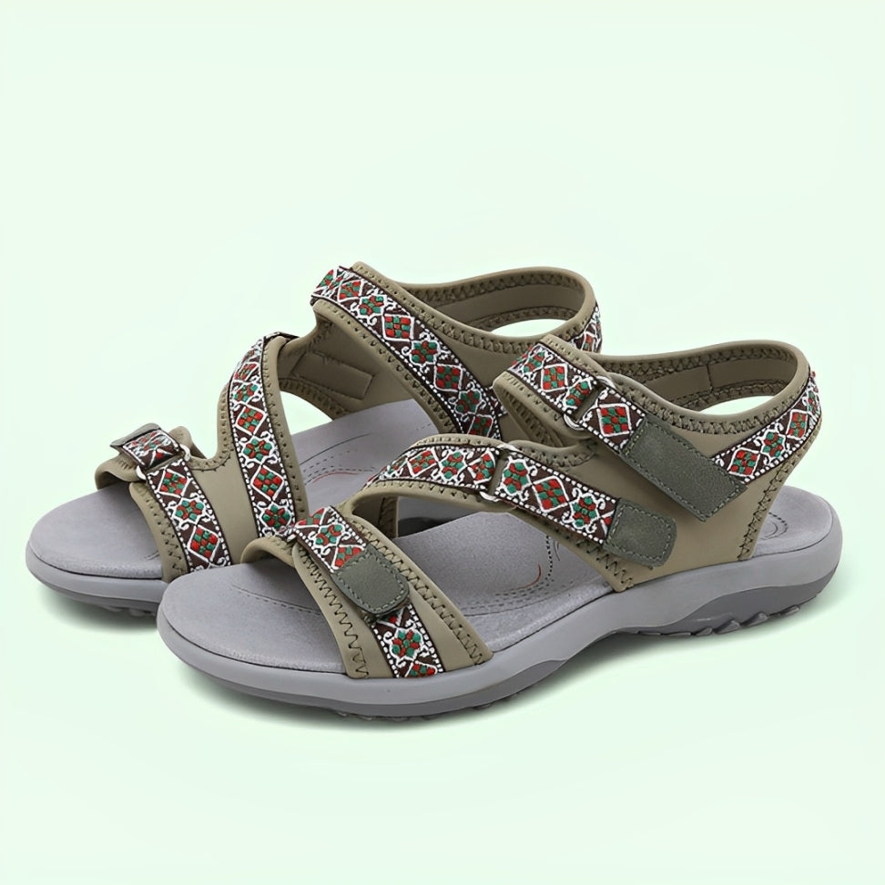 SooFeet Women Orthopedic Sandals Best Arch-support Comfortable Adjustable Strap Embroidery Summer