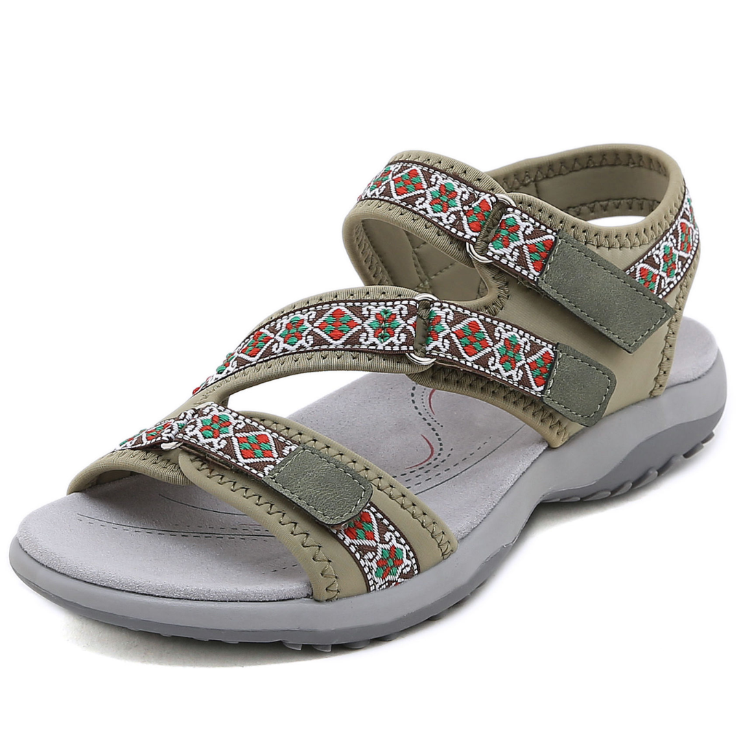 SooFeet Women Orthopedic Sandals Best Arch-support Comfortable Adjustable Strap Embroidery Summer