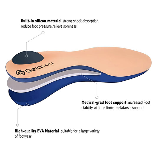 GEIASOU Orthotic Insoles Comfort Memory Foam Arch Support Pain Relief