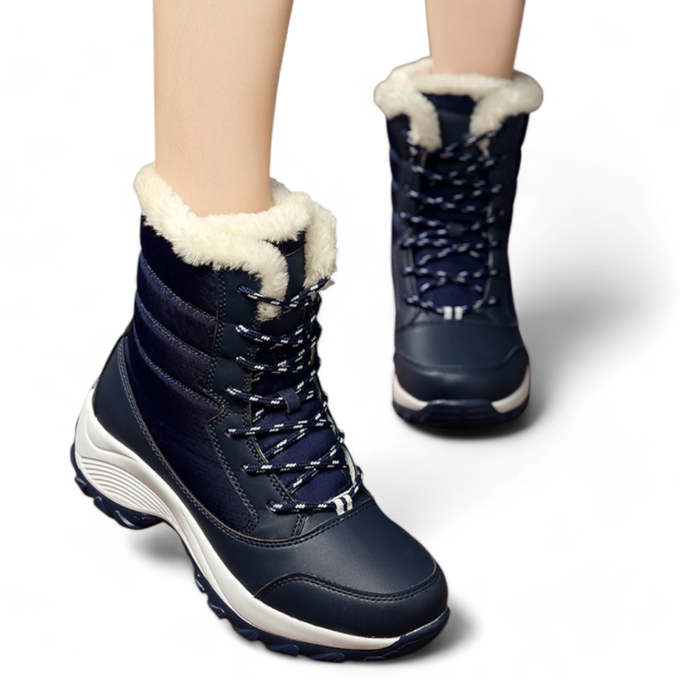 SOOFEET Women Orthopedic Thick Fur Warm Winter Waterproof High Ankle Boots