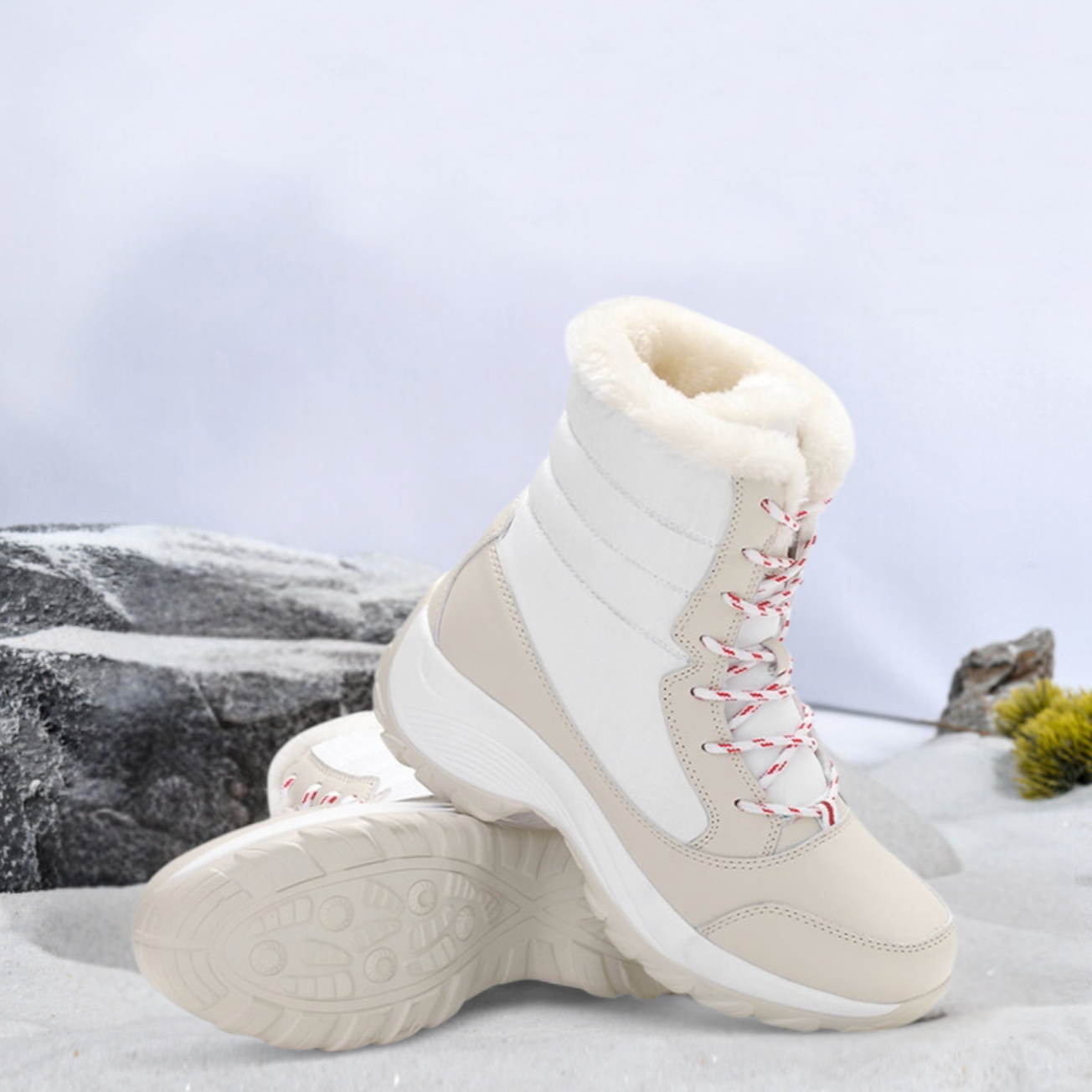 SOOFEET Women Orthopedic Thick Fur Warm Winter Waterproof High Ankle Boots