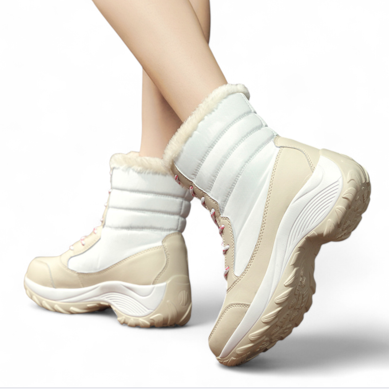 SOOFEET Women Orthopedic Thick Fur Warm Winter Waterproof High Ankle Boots