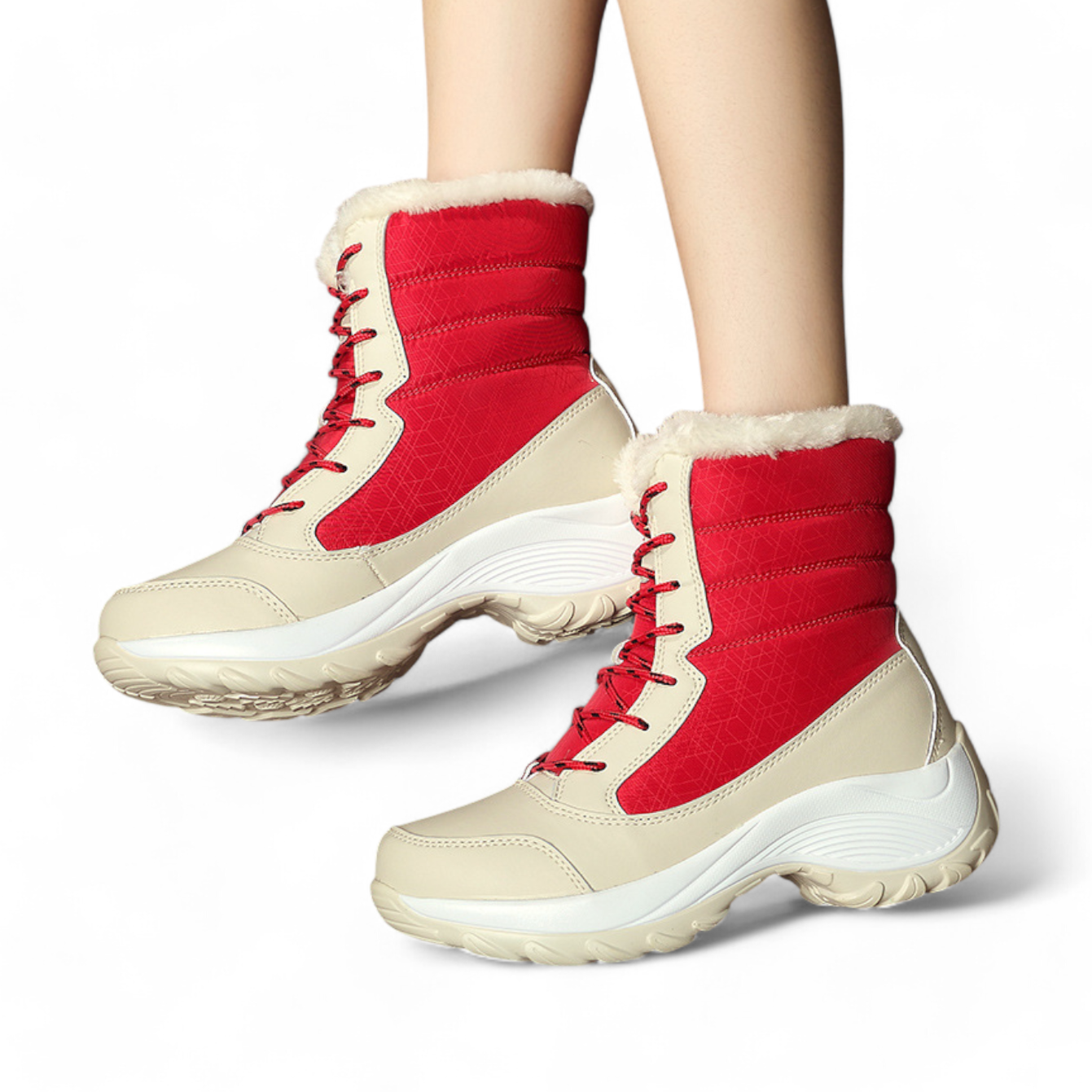 SOOFEET Women Orthopedic Thick Fur Warm Winter Waterproof High Ankle Boots