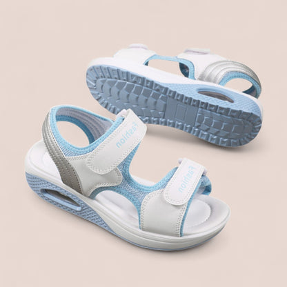 SooFeet Women Sandals Air-Cushioned Breathable Height-Increasing Velcro Summer