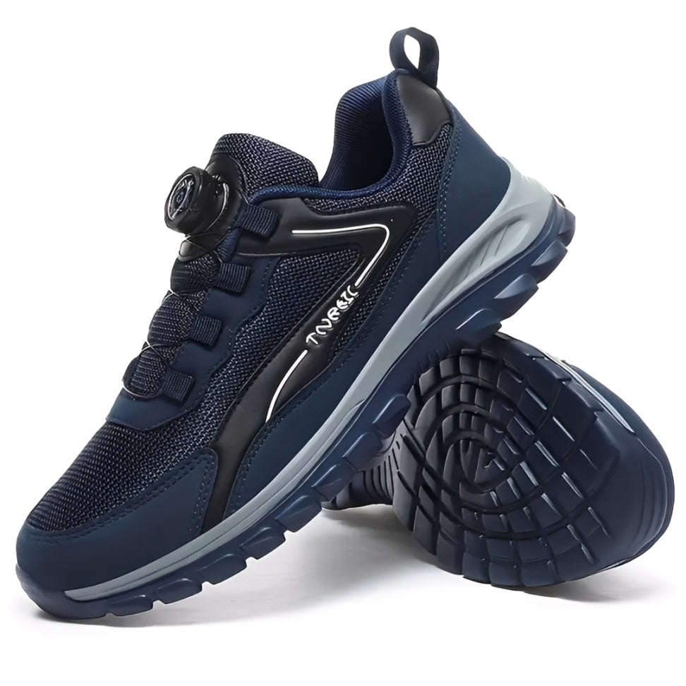 SooFeet Men Orthopedic Shoes Breathable Arch-support Mesh Rotating Button Casual Traction