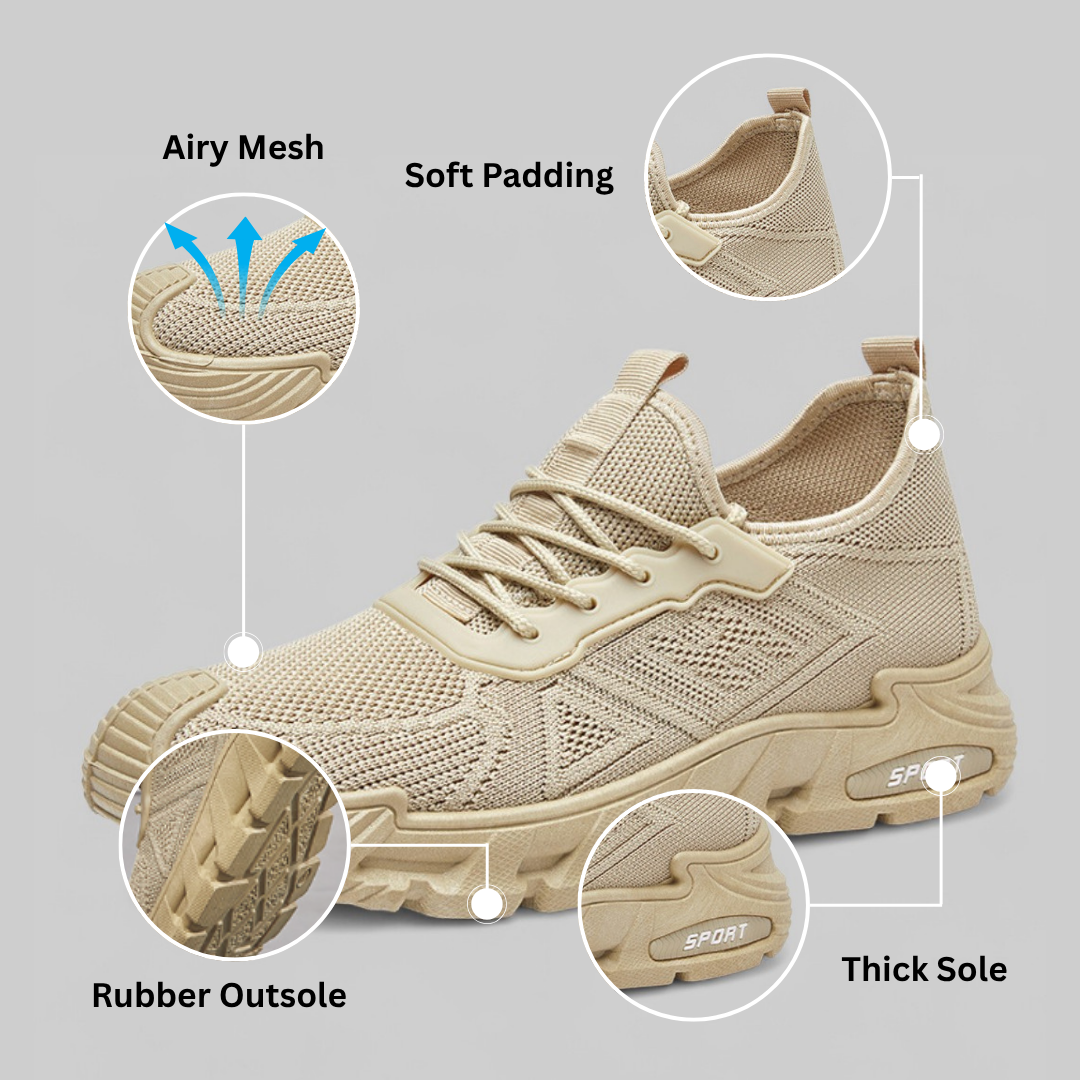SooFeet Men Orthopedic Good Walking Shoes Comfortable Ultra-Light Air Mesh Thick Cushion Sole for Summer