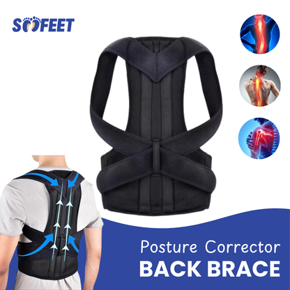SooFeet Back Braces Ergonomic 2-in-1 Support Relaxation Breathable Adjustable Straps