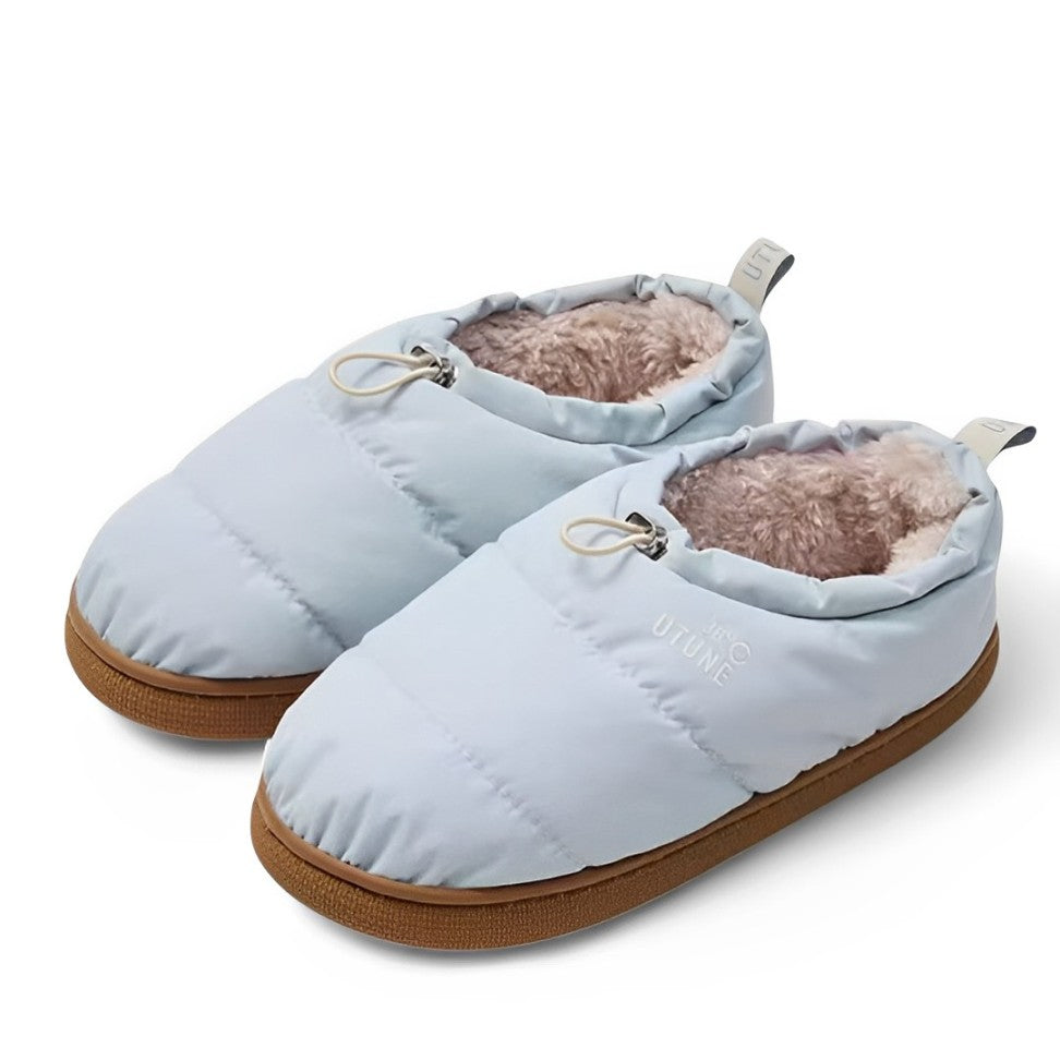 SooFeet Women Winter Slippers Waterproof Warm Fur Anti-skid Drawstring