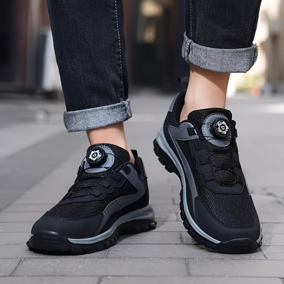 SooFeet Men Orthopedic Shoes Breathable Arch-support Mesh Rotating Button Casual Traction