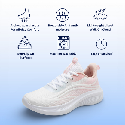 SooFeet's Women Shift Run | Ultra-light Airy Arch-support Slip-resistant Nurse Shoes