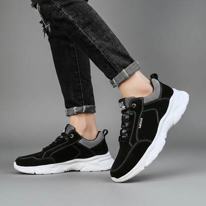 SooFeet Men Orthopedic Shoes Comfy Leather Mesh Water-resistant Airy Casual Sneakers Walking