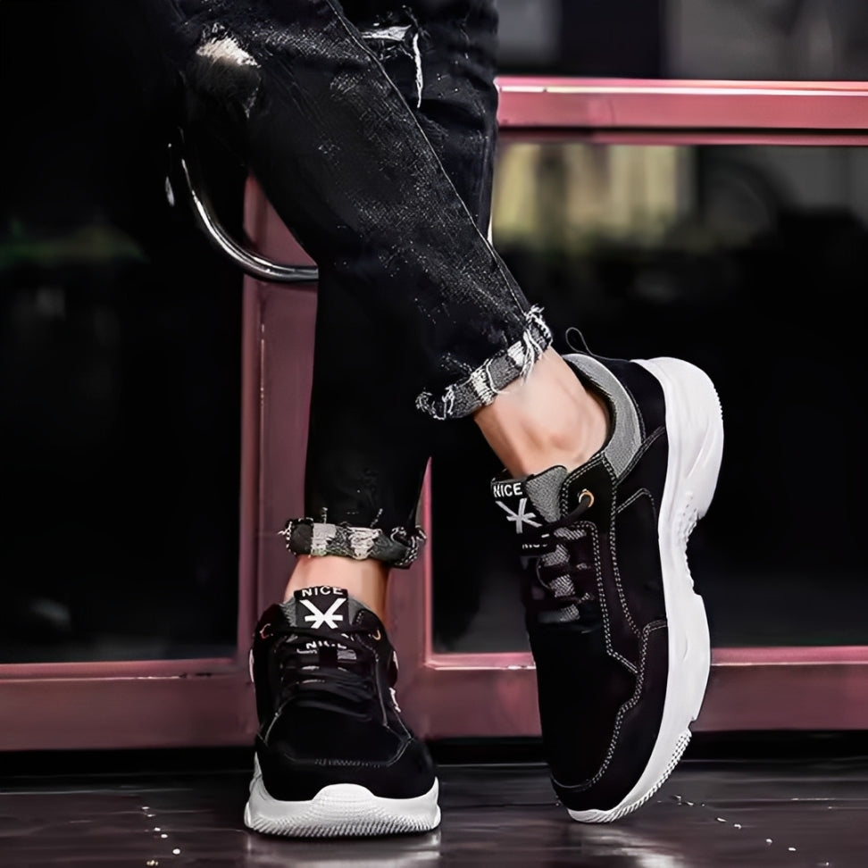 SooFeet Men Orthopedic Shoes Comfy Leather Mesh Water-resistant Airy Casual Sneakers Walking