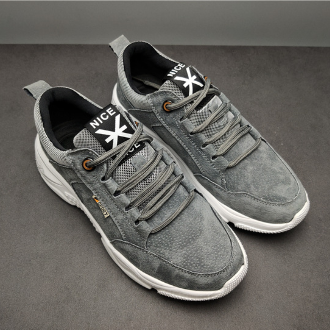 SooFeet Men Orthopedic Shoes Comfy Leather Mesh Water-resistant Airy Casual Sneakers Walking